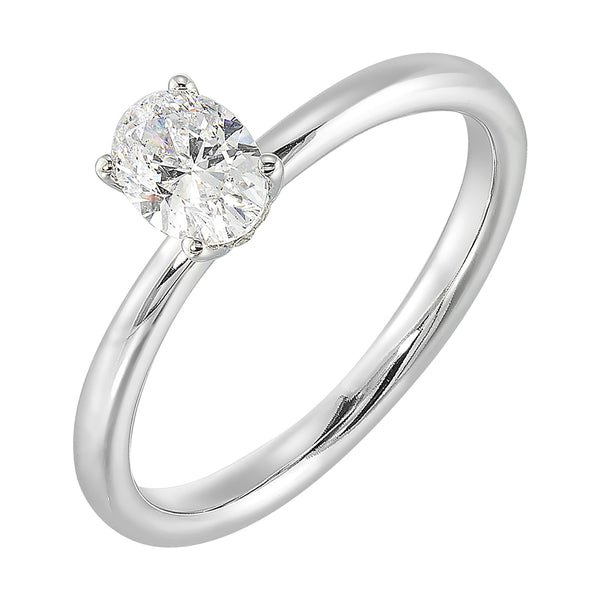 14Kt White Semi Mount 1/20Ctw For Oval Center