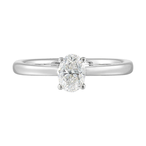 14Kt White Semi Mount 1/20Ctw For Oval Center