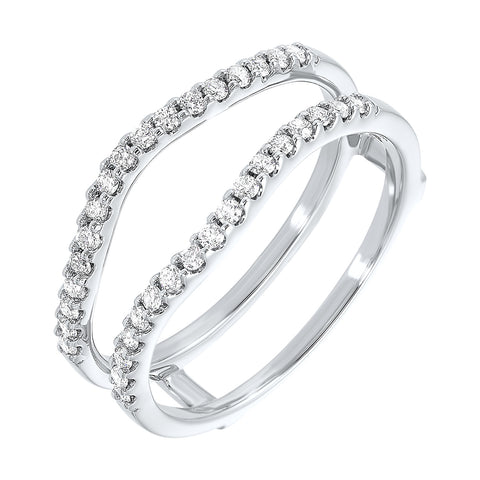 14K White Gold Curved Diamond Wrap 1/3 ctw