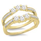14k Yellow Gold Double-Row Diamond Ring