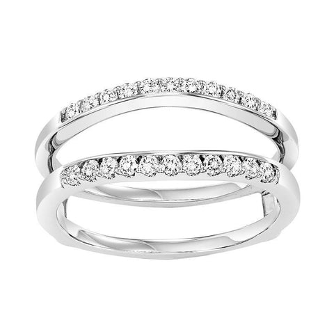 14K White Gold Double Row Ring