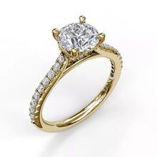 Load image into Gallery viewer, FANA Delicate Classic Engagement Ring with Delicate Side Detail