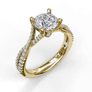FANA Twist Diamond Engagement Ring Gold
