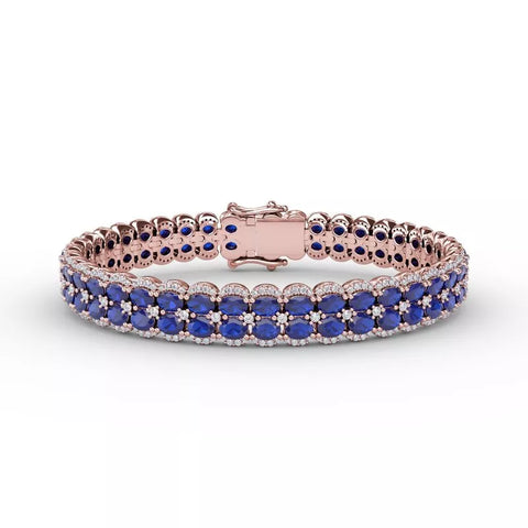 Fana Double Oval Sapphire and Diamond Bracelet