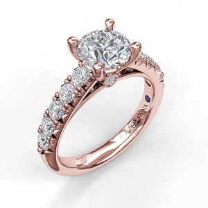 FANA Handset French Pave Diamond Engagement Ring