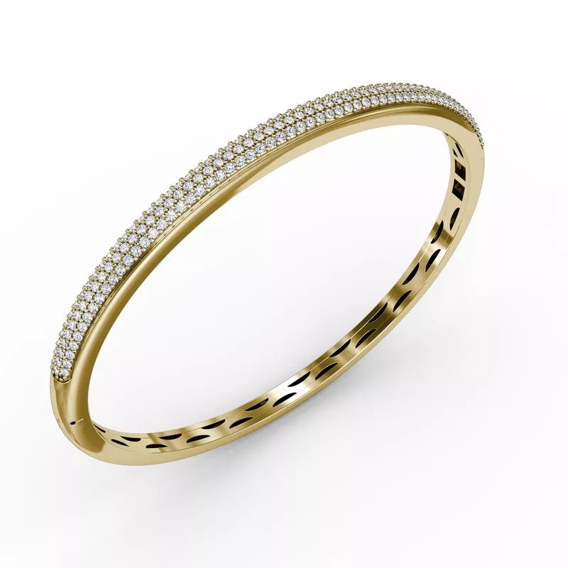 Fana Three Row  Diamond Bangle Bracelet