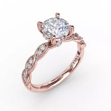 Load image into Gallery viewer, FANA Classic Diamond Solitaire Engagement Ring With Diamond Twist Band
