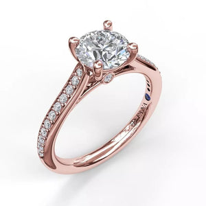 FANA Cathedral Single Row Pave Engagement Ring