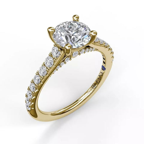 FANA Delicate Classic Engagement Ring Setting with Delicate Side Detail