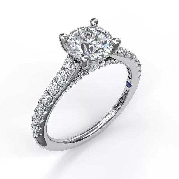FANA Delicate Classic Engagement Ring Setting with Delicate Side Detail