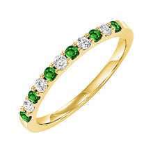 Load image into Gallery viewer, 10K Emerald and Diamond White Gold Ring
