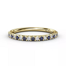 Load image into Gallery viewer, FANA Delicate Sapphire Shared Prong Anniversary Band