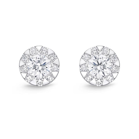 .46 CTW Cluster Diamond Studs Set in 18K Gold