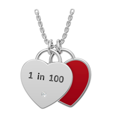 HeartWorks Double Heart Necklace Sterling Silver