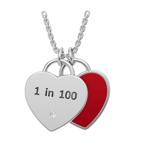 HeartWorks Double Heart Necklace Sterling Silver