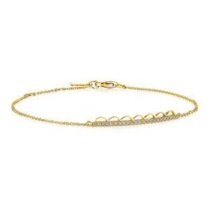 Tacori 14k Yellow Gold Open Crescent Diamond Bracelet