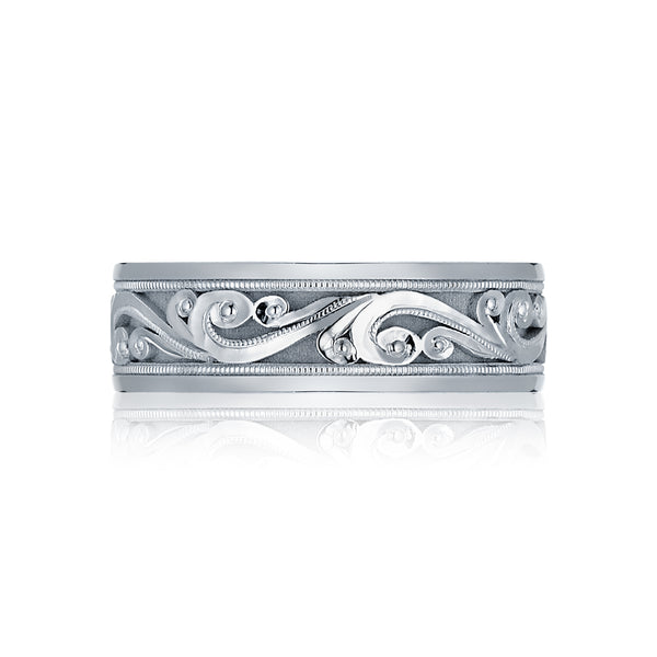 Tacori 18k White Gold Sculpted Crescent Wedding Band