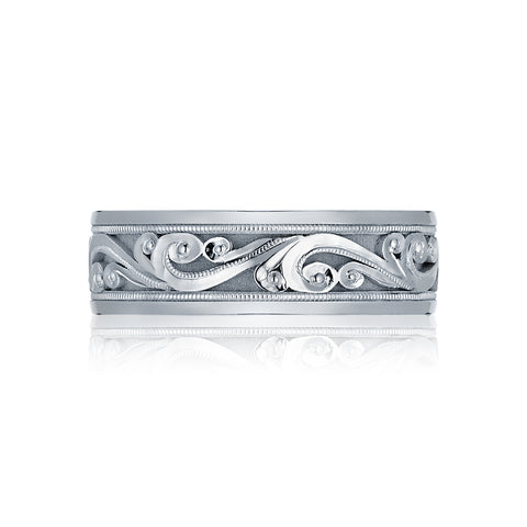 Tacori 18k White Gold Sculpted Crescent Wedding Band