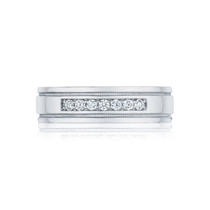 Tacori Platinum 6mm Sculpted Crescent Diamond Wedding Band