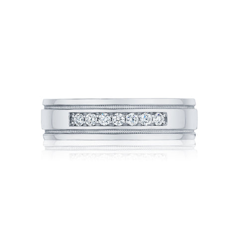 Tacori Platinum 6mm Sculpted Crescent Diamond Wedding Band