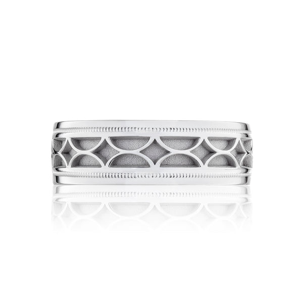 Tacori 18k White Gold 7mm Sculpted Crescent Wedding Band