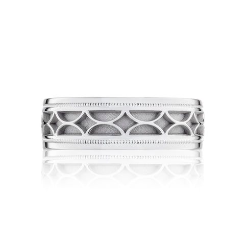 Tacori 18k White Gold 7mm Sculpted Crescent Wedding Band