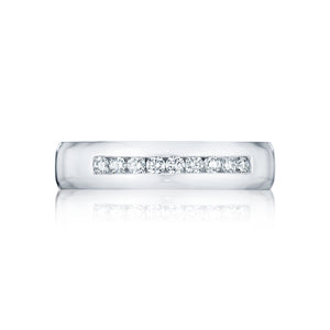 Tacori Platinum 5mm Sculpted Crescent Diamond Wedding Band (0.32  CTW)