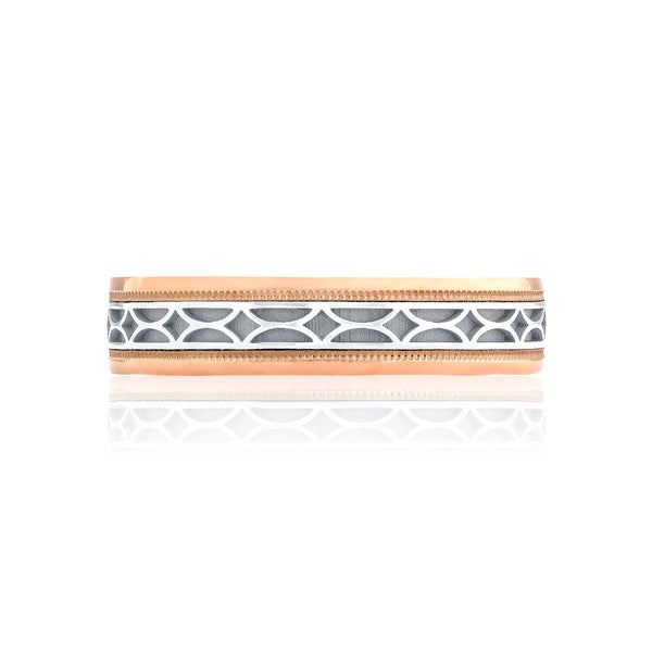 Tacori Sculpted Crescent Wedding Band 18k White & Rose Gold