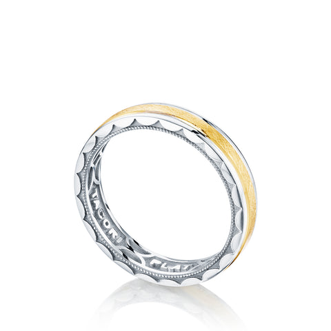 Tacori Sculpted Crescent Wedding Band Platinum & 18k Yellow Gold 5mm