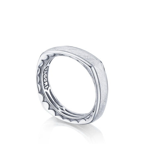 Tacori Sculpted Crescent Wedding Band 18k White Gold 6mm