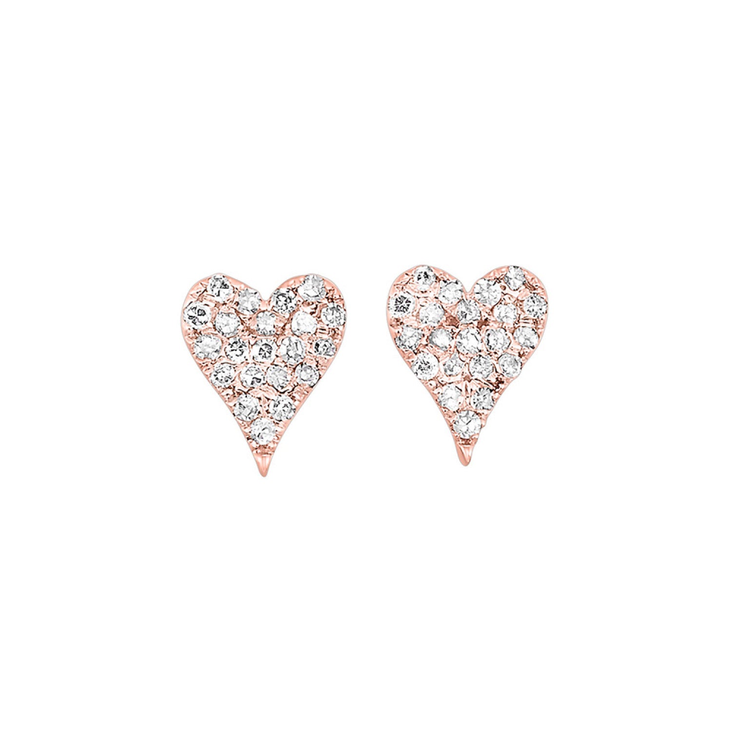 10K Rose Gold 0.2ctw White Diamond Rose-Design Stud Earrings