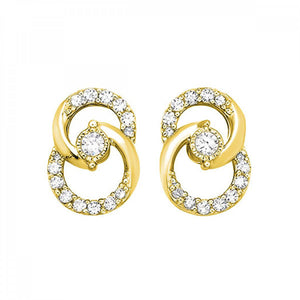 10K White or Yellow Gold Diamond Earrings 0.25CTW