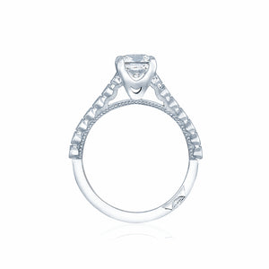 Tacori 18k White Gold Sculpted Crescent Princess Diamond Engagement Ring (0.2 CTW)
