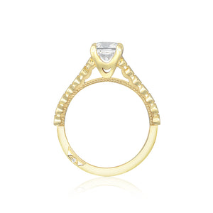 Tacori 18k Yellow Gold Sculpted Crescent Princess Diamond Engagement Ring (0.2 CTW)
