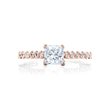 Load image into Gallery viewer, Tacori 18k Rose Gold Sculpted Crescent Princess Diamond Engagement Ring (0.2 CTW)