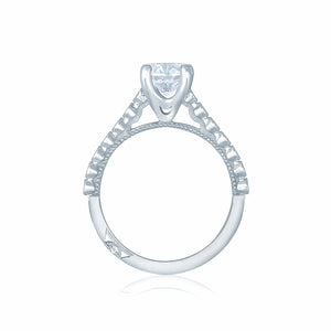 Tacori 18k White Gold Sculpted Crescent Round Diamond Engagement Ring (0.2 CTW)