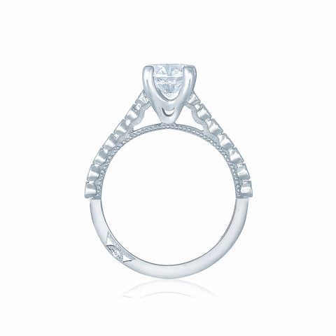 Tacori 18k White Gold Sculpted Crescent Round Diamond Engagement Ring Setting (0.2 CTW)