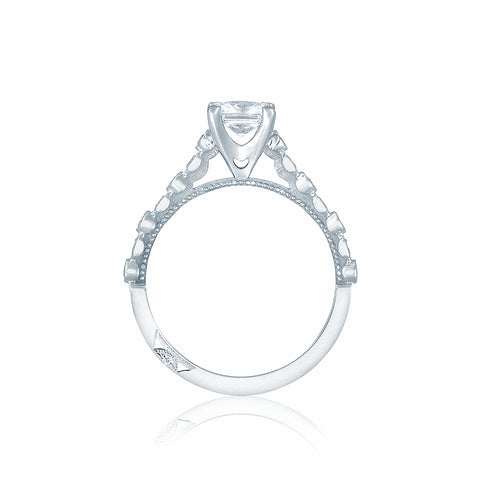 Tacori 18k White Gold Sculpted Crescent Princess Diamond Engagement Ring Setting  (0.18 CTW)