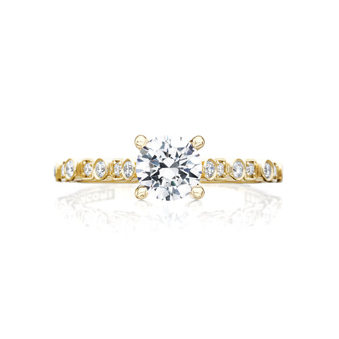 Tacori 18k Yellow Gold Sculpted Crescent Round Diamond Engagement Ring Setting  (0.18 CTW)