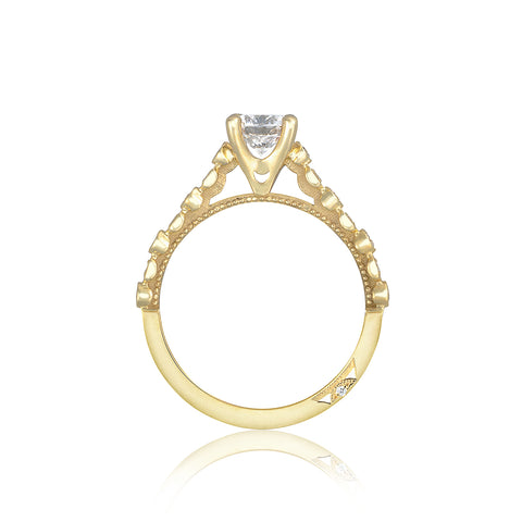 Tacori 18k Yellow Gold Sculpted Crescent Round Diamond Engagement Ring Setting  (0.18 CTW)