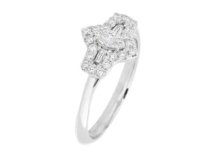 Complete Rings White Gold with 0.5 CTW Marquise Diamond Diamond Center Stone Halo Engagement Ring