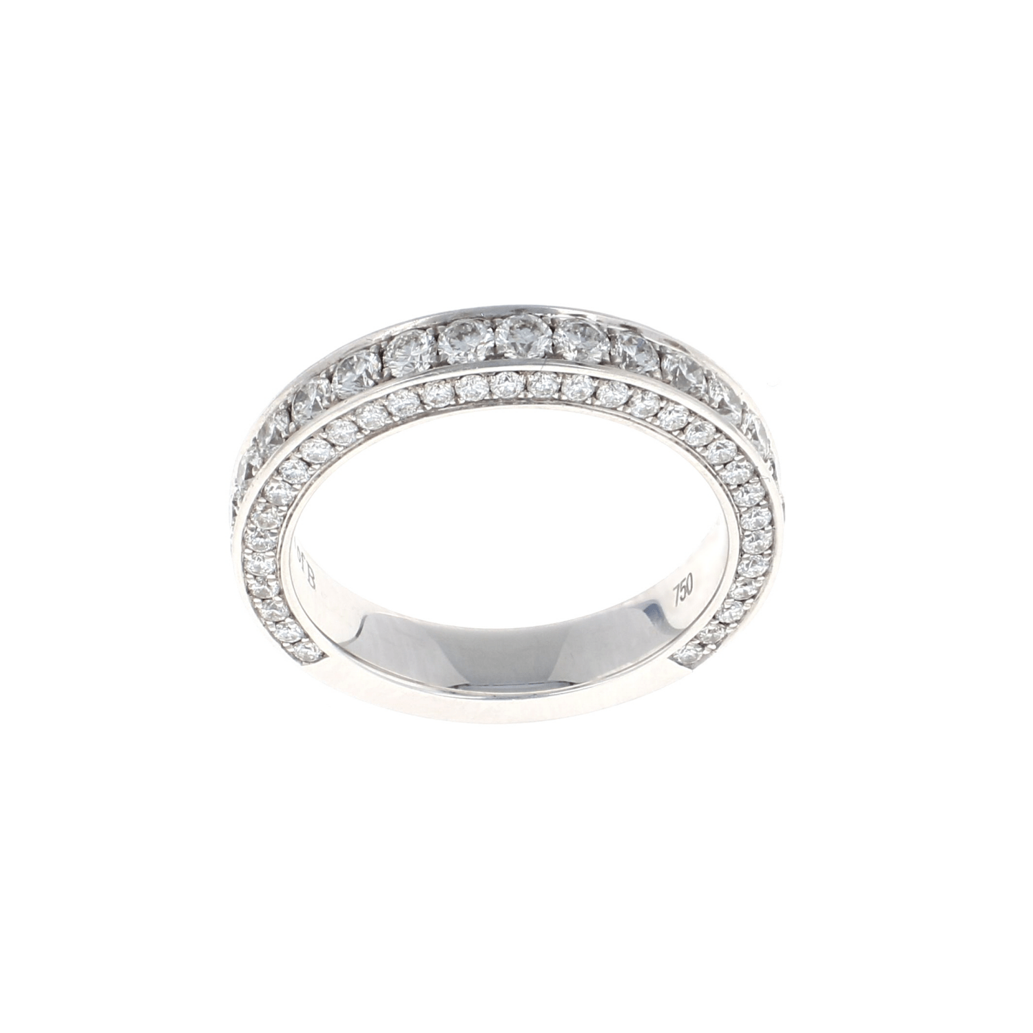 3 Sided Pave 1/2 Way Diamond Band (1.40CTW)