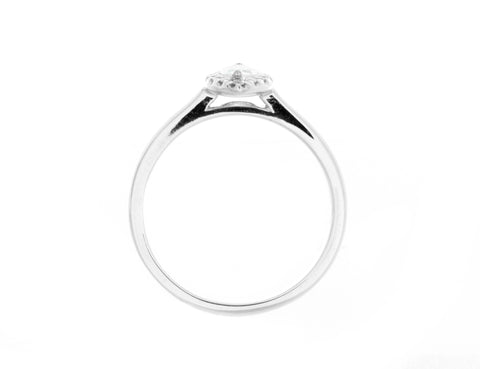 Complete Rings White Gold with 0.27 CTW Marquise Diamond Diamond Center Stone Halo Engagement Ring
