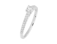 Load image into Gallery viewer, Complete Rings White Gold with 0.23 CTW Round Diamond Diamond Center Stone Classic Engagement Ring