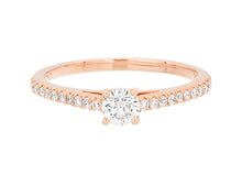 Load image into Gallery viewer, Complete Rings Rose Gold with 0.24 CTW Round Diamond Diamond Center Stone Classic Engagement Ring