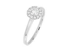 Load image into Gallery viewer, Complete Rings White Gold with 0.24 CTW Round Diamond Diamond Center Stone Halo Engagement Ring