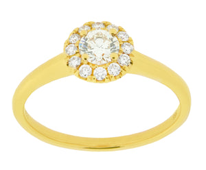 Complete Rings 14kt Yellow Gold Solitaire Engagement Ring with a Diamond Halo