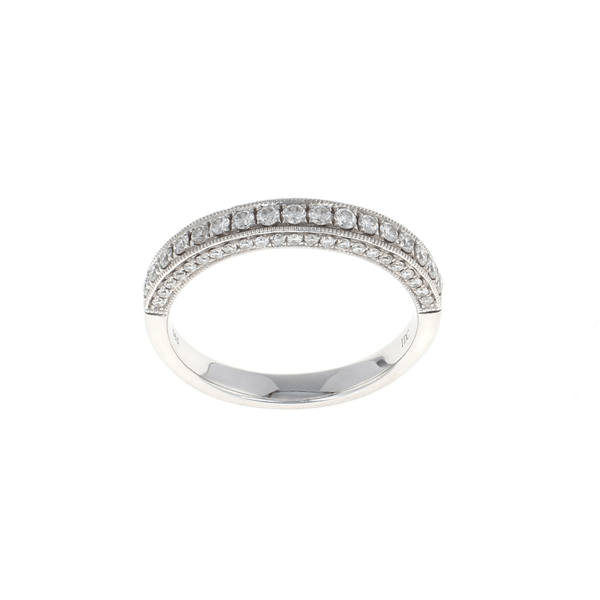 3 Sided Pave 1/2 Way Diamond Band (0.40CTW)