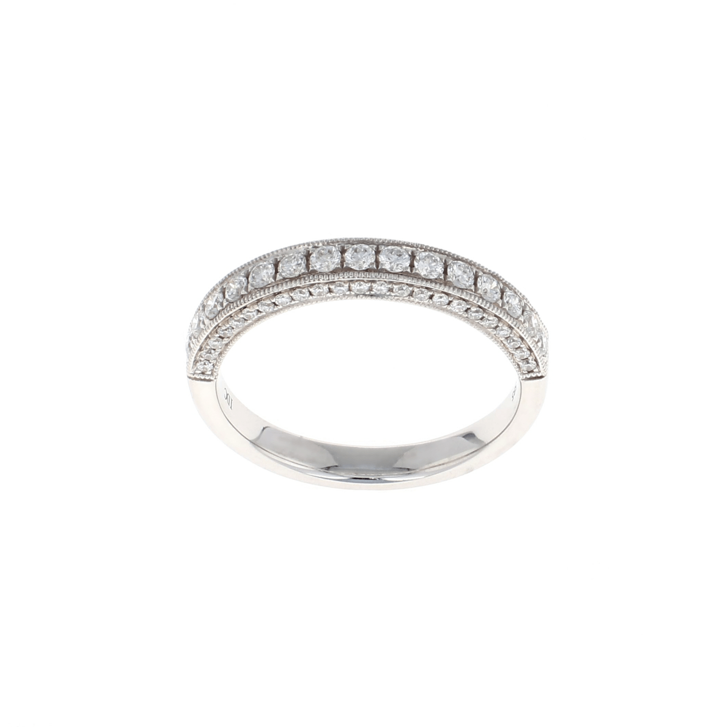 3 Sided Pave 1/2 Way Diamond Band (0.45CTW)