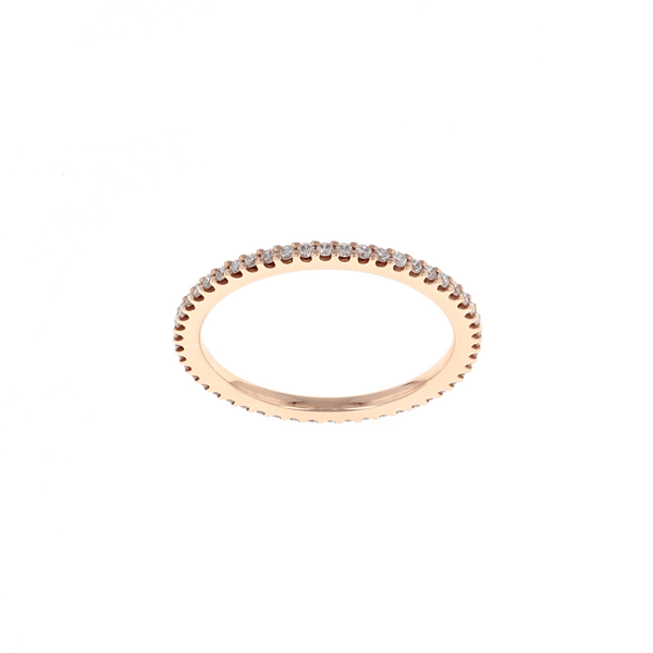 14K Rose Gold Thin Pave Diamond Eternity Band (0.30CTW)